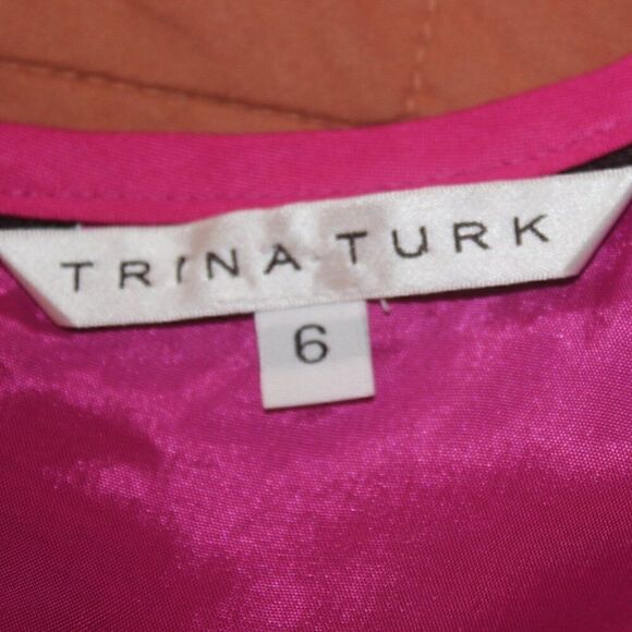 Trina Turk Kiran Pink Sleeveless Peplum Cocktail Dress Women Size 6 . - Picture 12 of 12